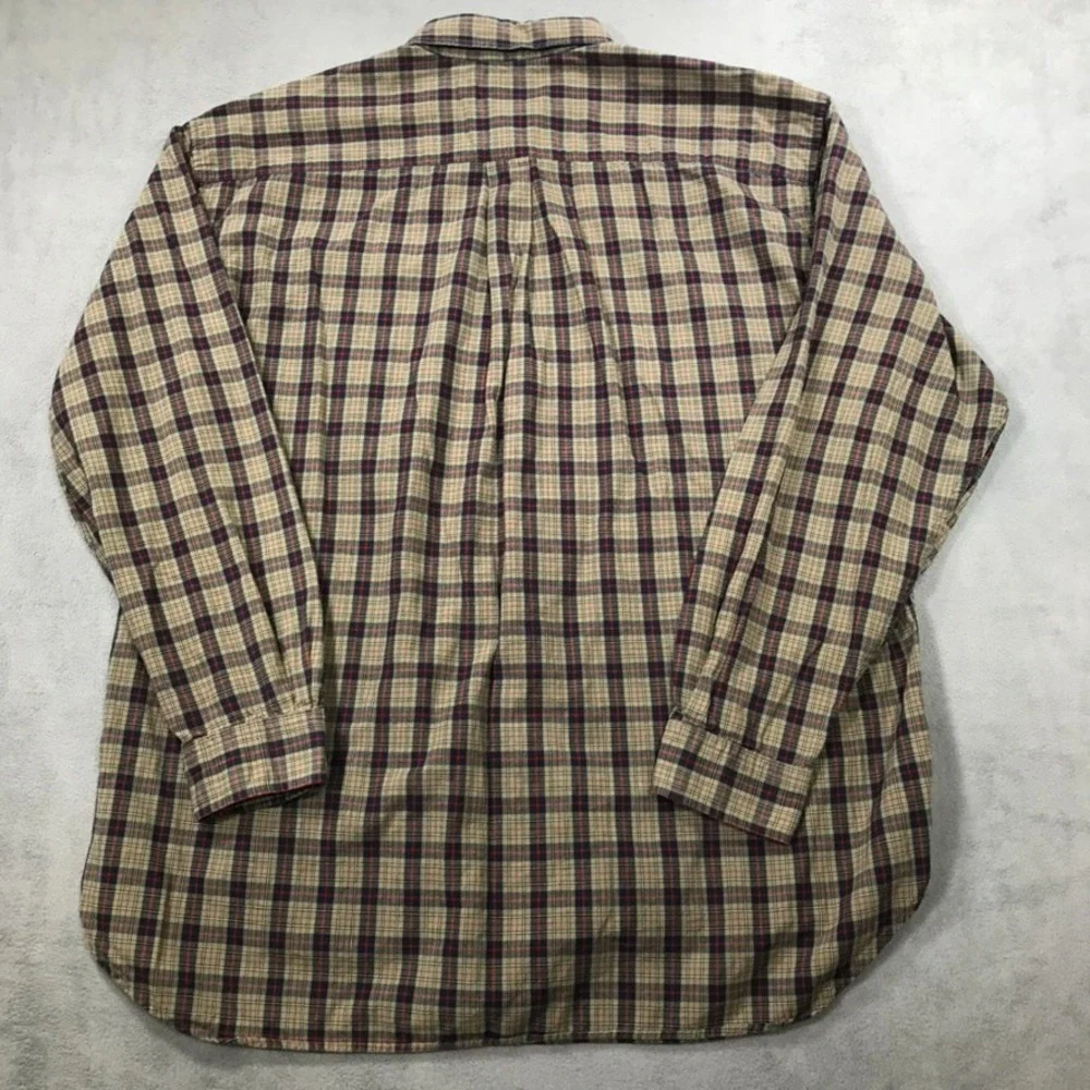 J. Crew Mens XL Plaid Button Down Long Sleeve Shirt Preppy Multicolor Cotton